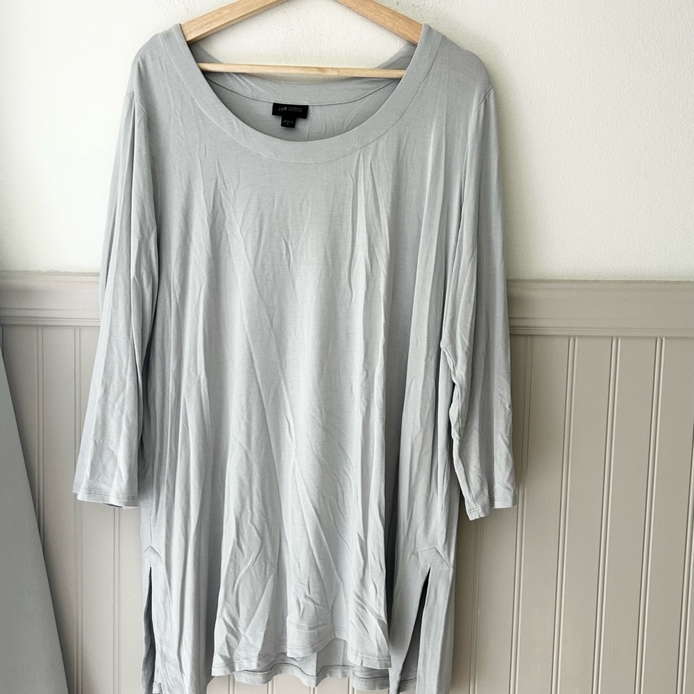 J. Jill XL Wearever Collection Light Gray Women's Tunic Top
